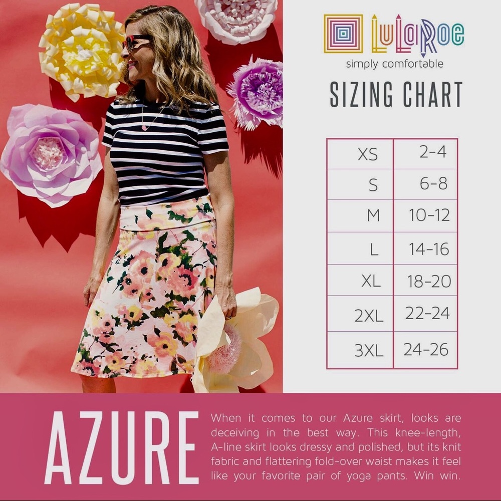 Easy flirty comfy A-Line AzureSkirt foldable waist - Picture 8 of 8